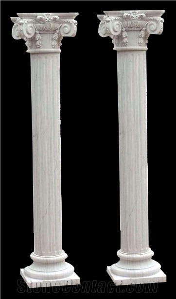 Custom White Marble Column Home Decor Column