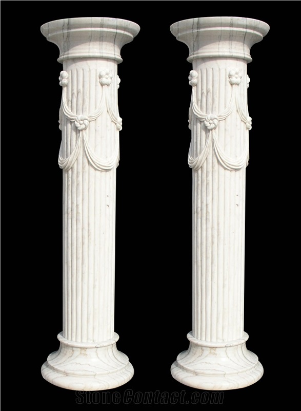 Custom White Marble Column Home Decor Column