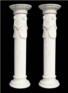 Custom White Marble Column Home Decor Column