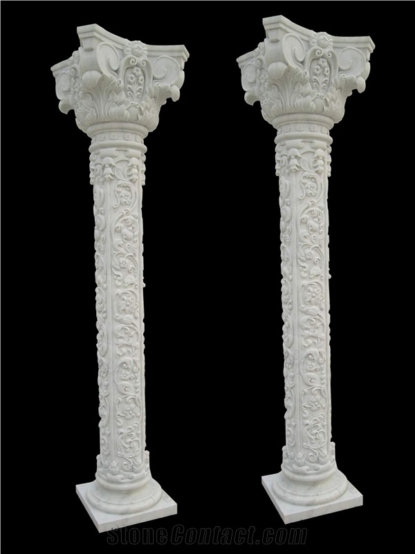 Custom White Marble Column Home Decor Column