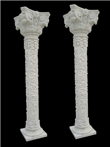 Custom White Marble Column Home Decor Column