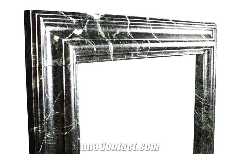 Italian Verde Antico Marble Indoor Fireplace Mantel
