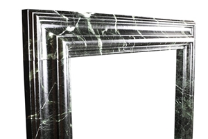 Italian Verde Antico Marble Indoor Fireplace Mantel