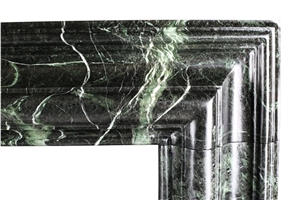Italian Verde Antico Marble Indoor Fireplace Mantel