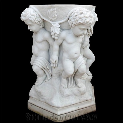 Flowerpot Sculpture For The Garden Decoration