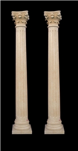 Garden Decorative Yellow Limestone Column Pillar & Columns