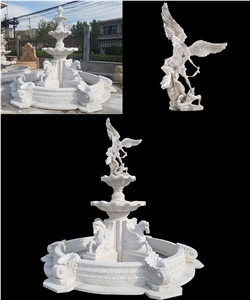 Large Natural White Marble Stone Water Fountain