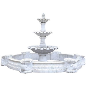 Large Natural White Marble Stone Water Fountain