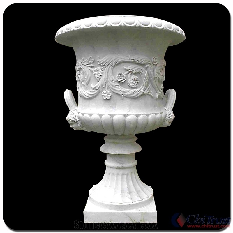 Outdoor Decoration Stone Statue Marble Flowerpot