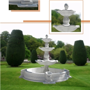 Outdoor Garden White Marble Stone Pool Fountain