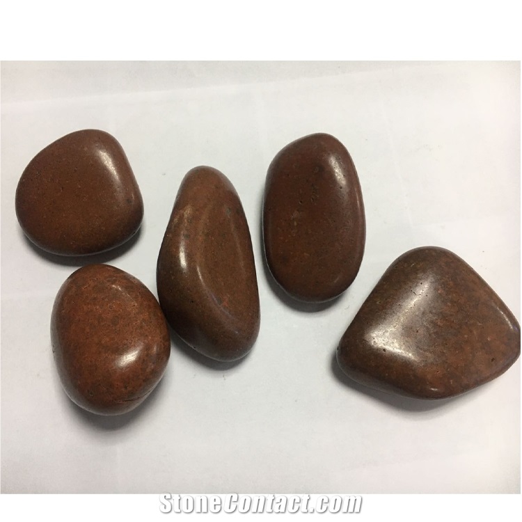 Red Washed River Stone ,Red Polished Pebble Stone