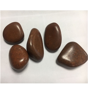 Red Washed River Stone ,Red Polished Pebble Stone