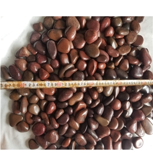 Red Washed River Stone ,Red Polished Pebble Stone