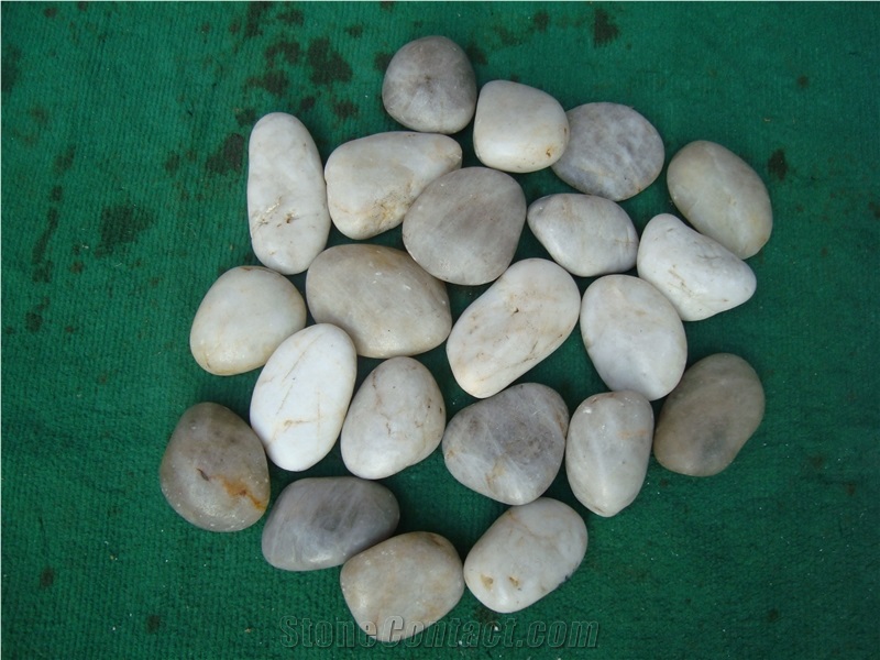 White Natural River Pebble Stone for Gardening