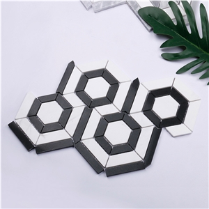 Black Jade Marble Greek Crystal Marble Mosaic