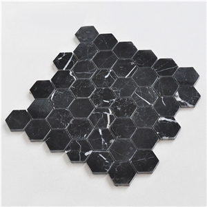 Black Nero Margiua Marble Mosaic Tile