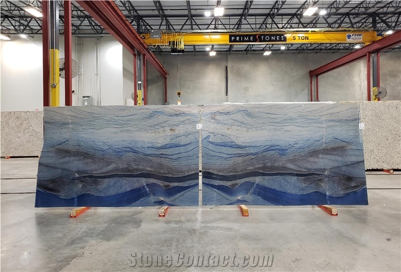 Royal Blue Macaubas Quartzite Slab Tile Floor Covering
