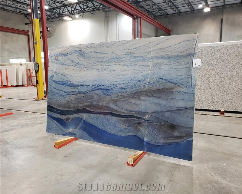 Royal Blue Macaubas Quartzite Slab Tile Floor Covering