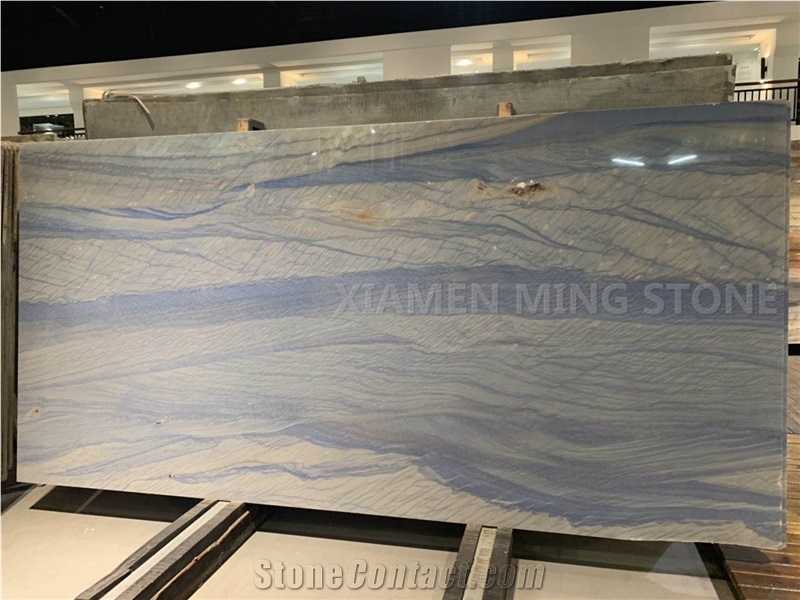 Royal Blue Macaubas Quartzite Slab Tile Floor Covering