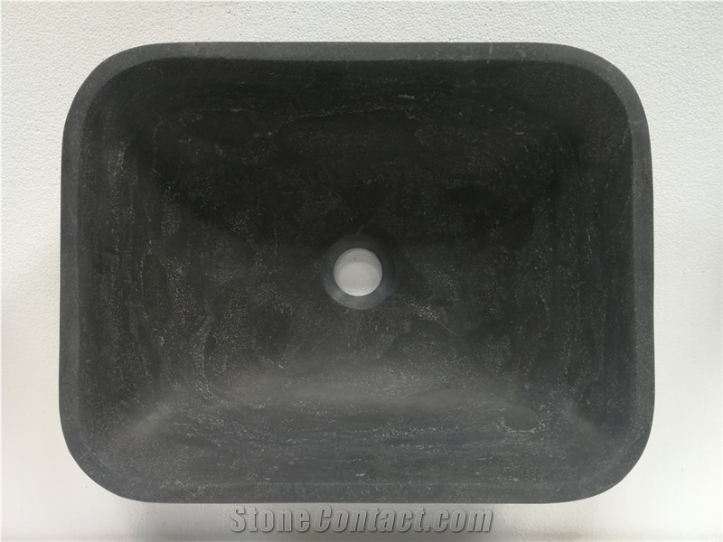 Wash Basin in Blue Limestone,Vessel Sink,Pedestal