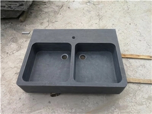 Wash Basin in Blue Limestone,Vessel Sink,Pedestal