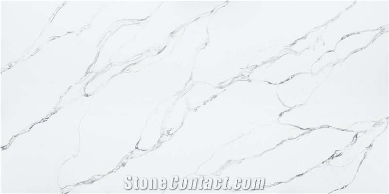 Calacatta Rocky Quartz Slabs for Countertops