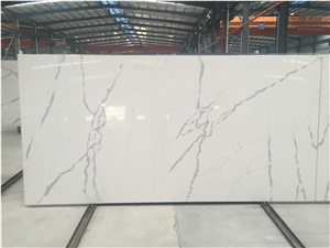 Calacatta White Quartz Kitchen Countertops
