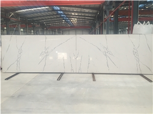 Calacatta White Quartz Kitchen Countertops