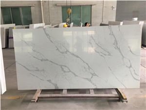 Calacatta White Trento Quartz Slabs for Countertops