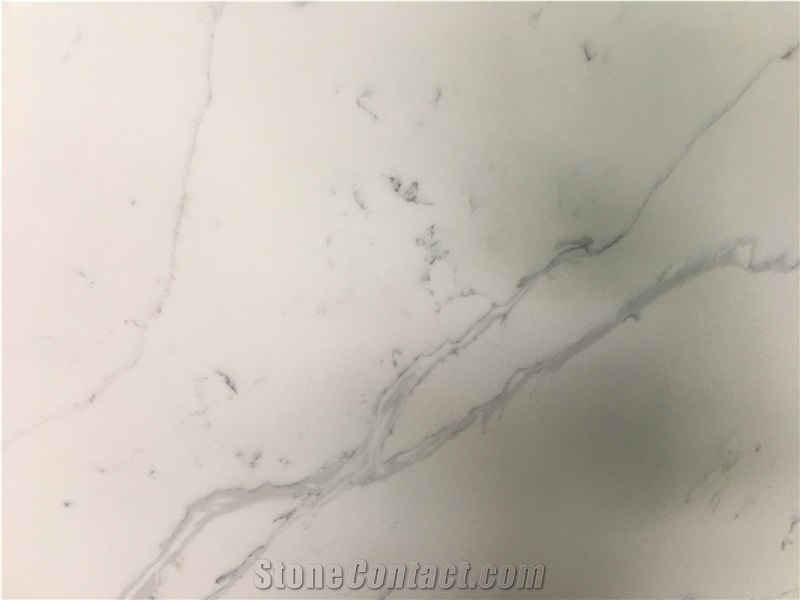 Engineered Calacatta White Laza Quartz Slabs