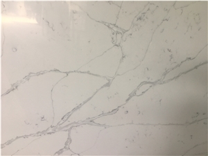 Engineered Calacatta White Laza Quartz Slabs