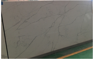 Engineered Calacatta White Laza Quartz Slabs