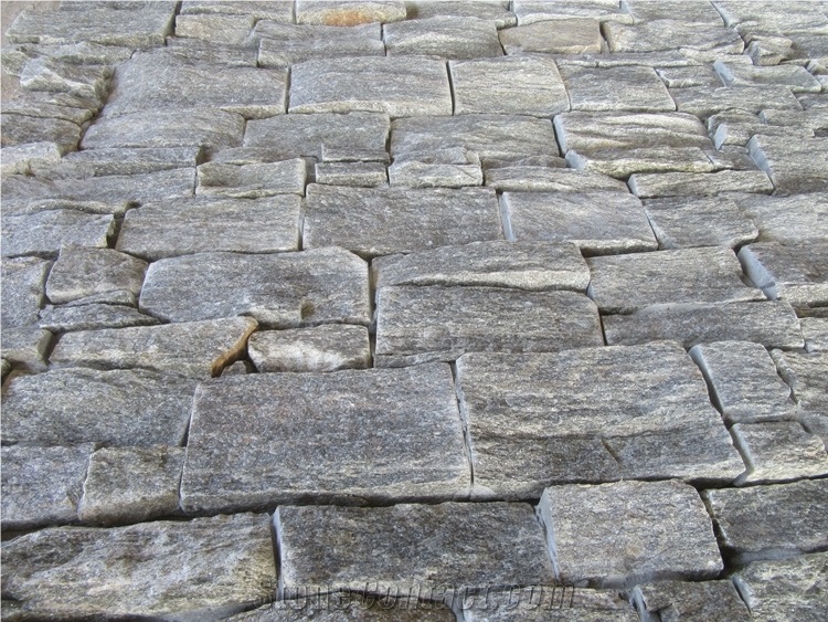 Green Quartzite Cement Back Stone Wall Cladding