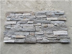 Pink Quartzite Cement Back Stone Wall Cladding Decor