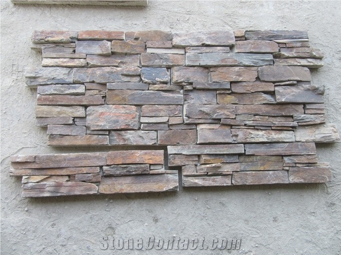 Rusty Slate Cement Back Stacked Stone Veneer