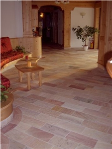 Coral Pink Quartzite Tiles - Pink Quartzite Floor Tiles