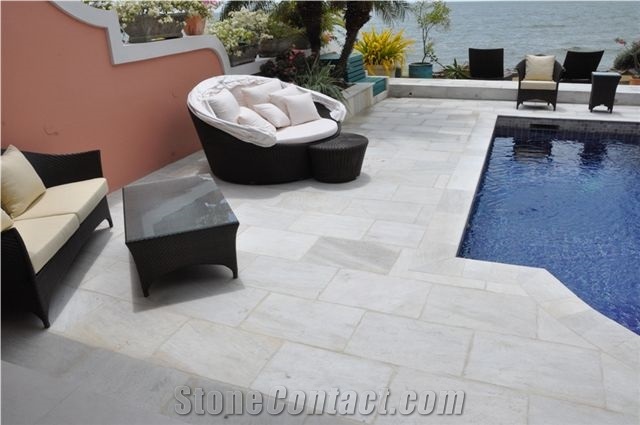 Lily White Quartzite Pool Pavers