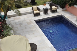 Lily White Quartzite Pool Pavers