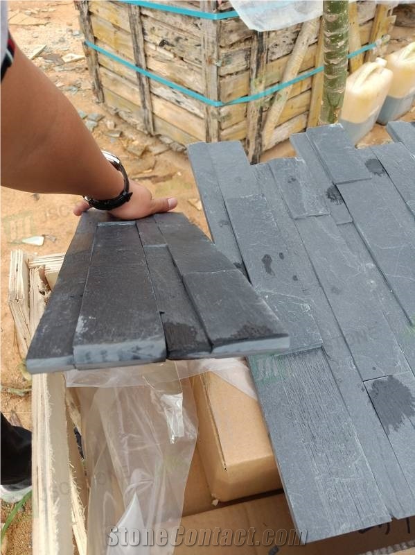 Wall Cladding Natural Stone Black Slate