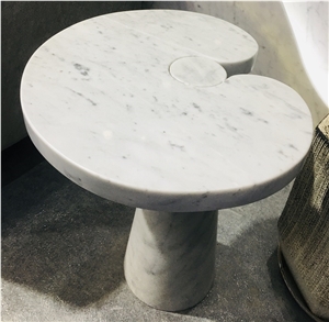 Bianco Carrara Table Tabletop Top White Marble Top