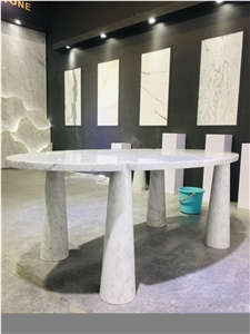 Bianco Carrara Table Tabletop Top White Marble Top