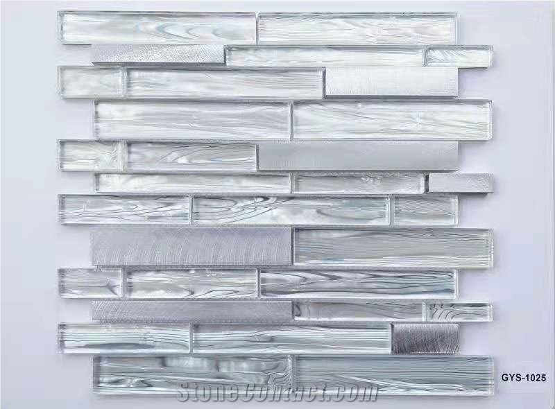 Blue Irregular Mosaic Glass Tiles for Wall