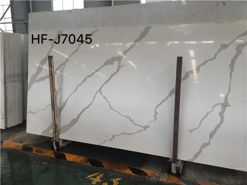 Calacatta Cream Quartz Slabs for Countertop Kitchen Top