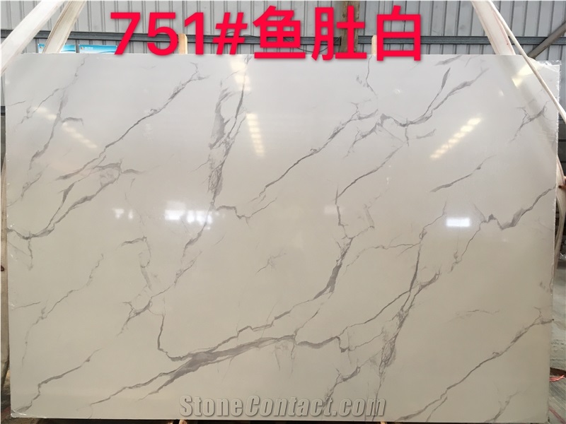 Calatata White Engineer Stone Artificial Marble