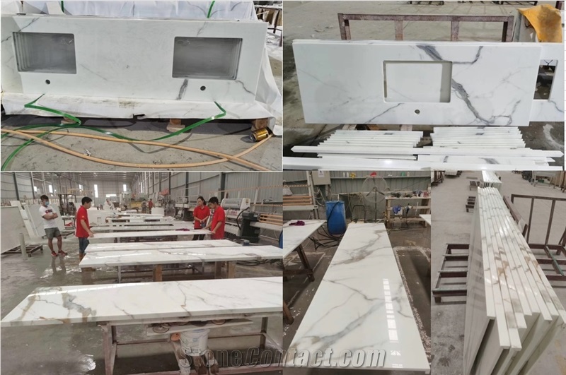 Calatata White Nano Crystallized Prefab Tops