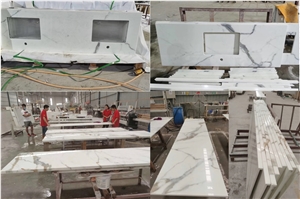 Calatata White Nano Crystallized Prefab Tops