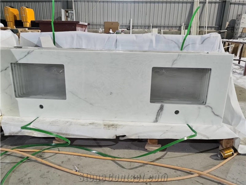 Calatata White Nano Crystallized Prefab Tops