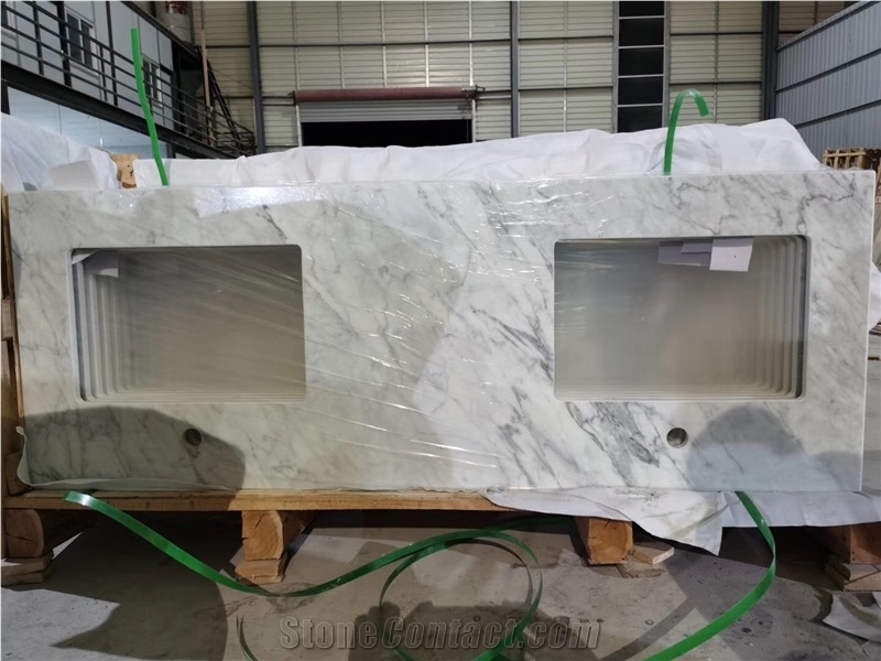 Calatata White Nano Crystallized Prefab Tops