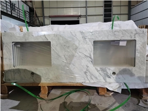Calatata White Nano Crystallized Prefab Tops