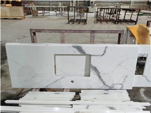 Calatata White Nano Crystallized Prefab Tops